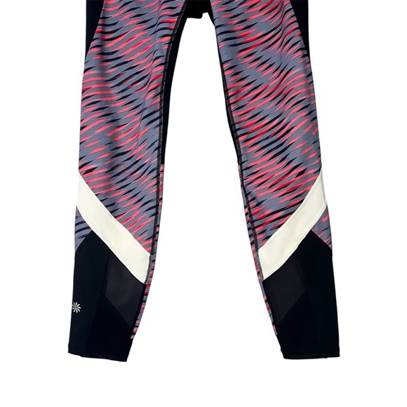 Women’s Athleta Electra Sonar 7/8 Tight Blue and Pink Mesh Calf Leggings Small - Picture 3 of 10